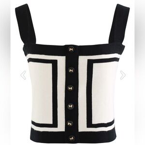 Chicwish Women's  Parisian Chic Buttoned Knit Tank Top Size M/L  Cropped